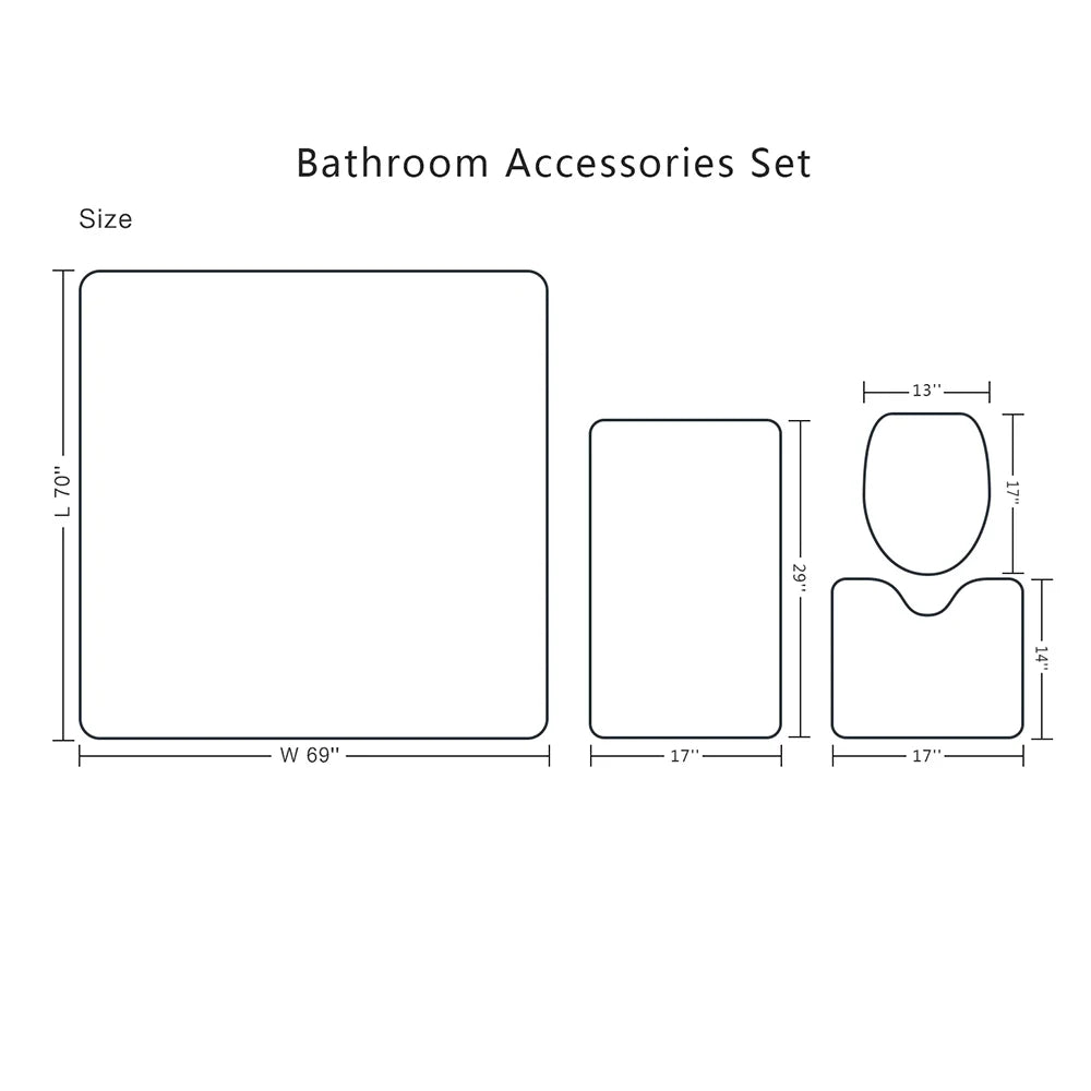 Funny Diving English Bulldog Shower Curtain Set with Hooks 69 x 70Inch, Bathroom Sets with Shower Curtain and Rugs, Toilet Lid Cover and Bath Mat B6514