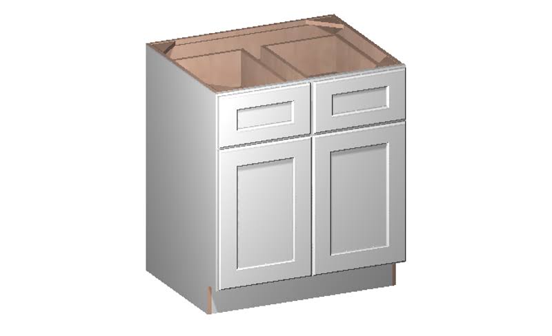 White 2 Doors 2 Drawers Base Cabinet Y81760
