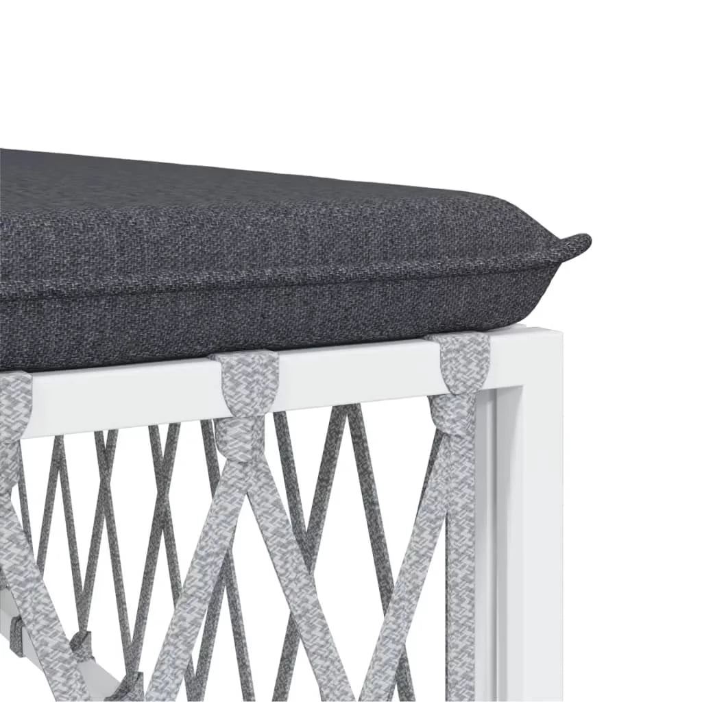 4 Piece Patio Set with Cushions White Steel X5657