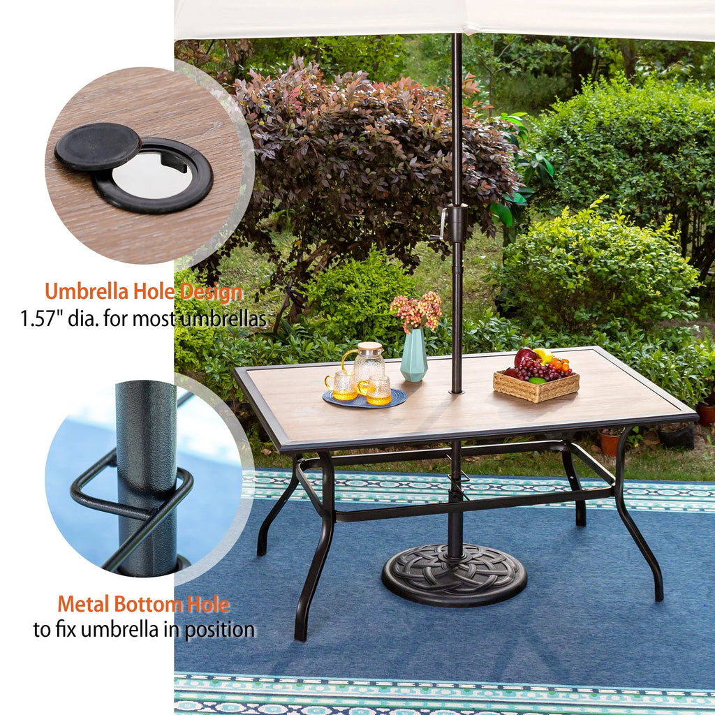 7 Pieces Wicker Rattan Patio Dining Table and Chairs Set B371696