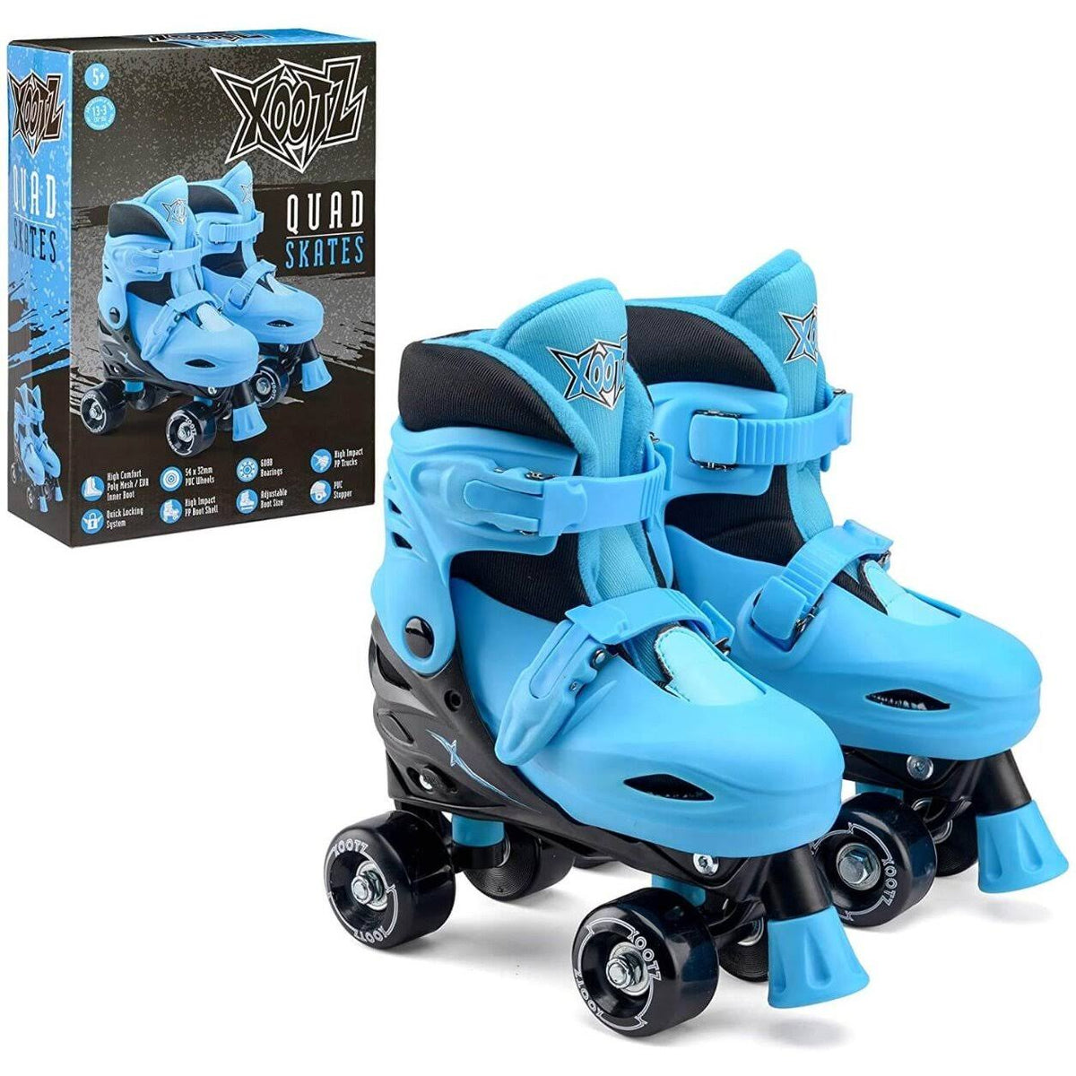 Blue Black Medium Quad Roller Skates X830