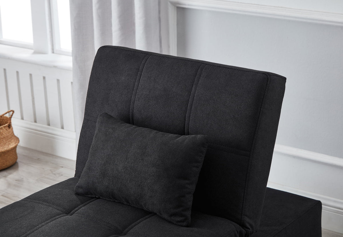 Recliner Chair Bed with Black Linen Fabric C7777