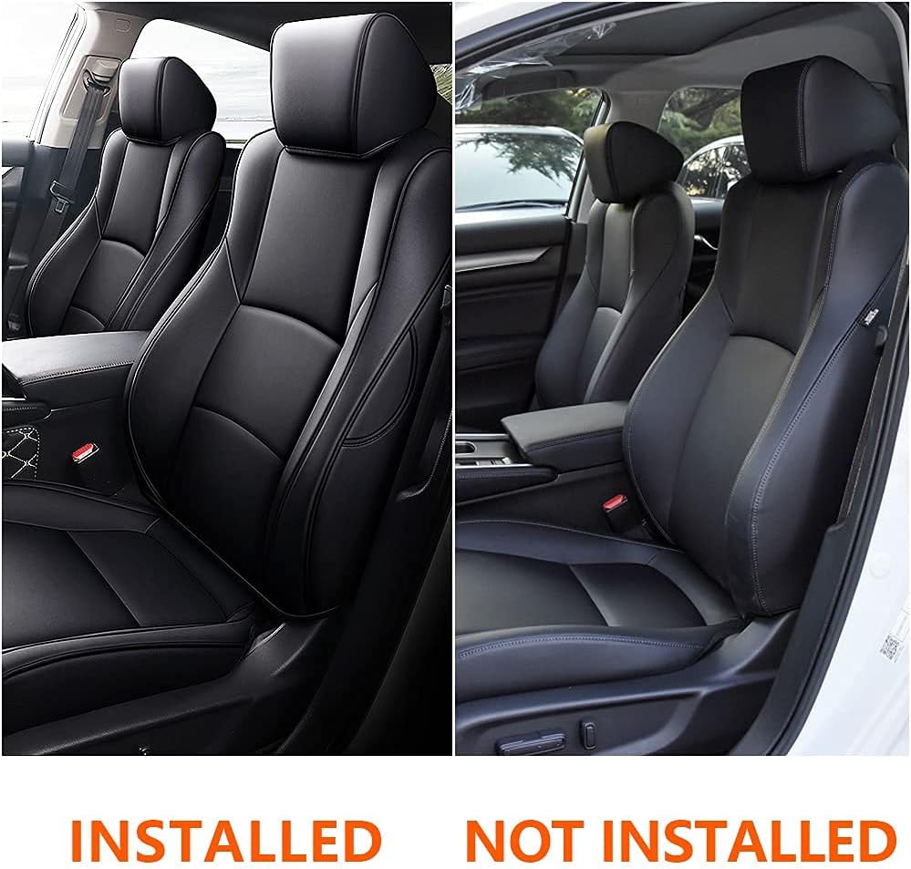 Faux Leather Car Seat Covers Full Set Black Z295