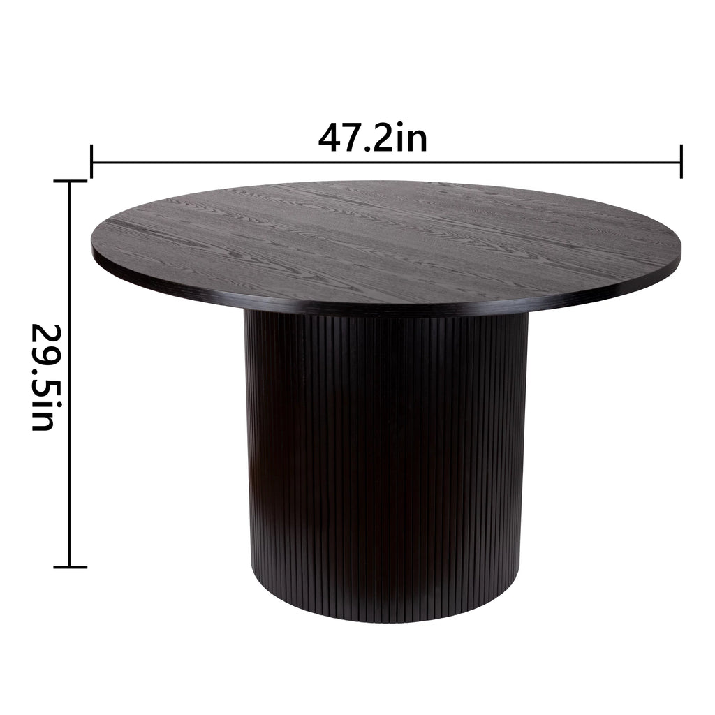 Black Solid Wood Round Dining Table S59997