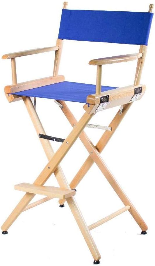 Natural Finish Blue Canvas Director's Chair D62541