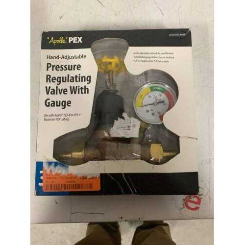 3/4 in. Bronze Double Union PEX Water Pressure Regulator with Gauge D891
