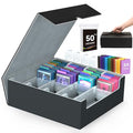 4-Row Trading Card Storage Box with 50 Sleeves & 24 Dividers O416805