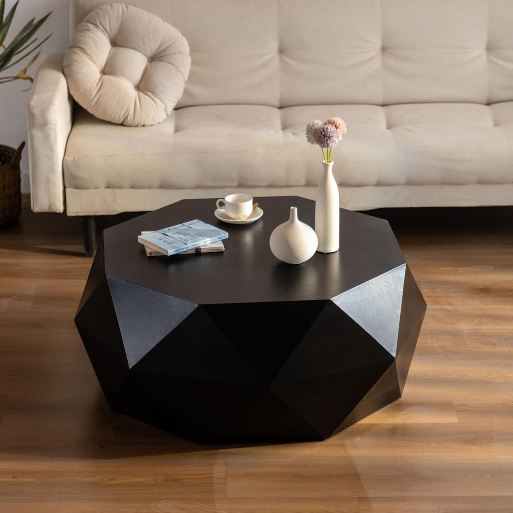 Black Round Wood Coffee Table N520921