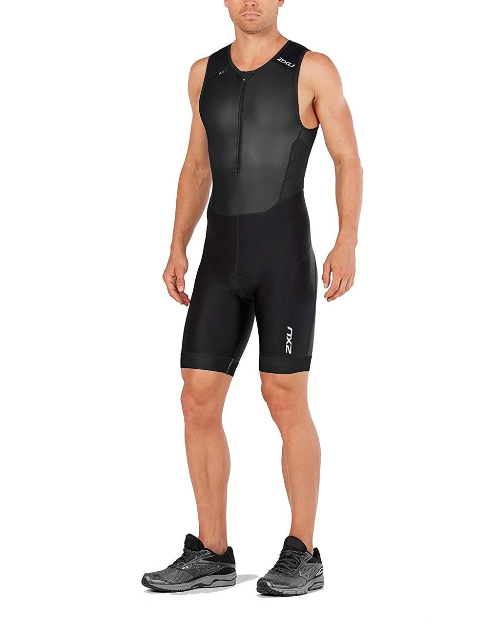 Black Front Zip Trisuit V703