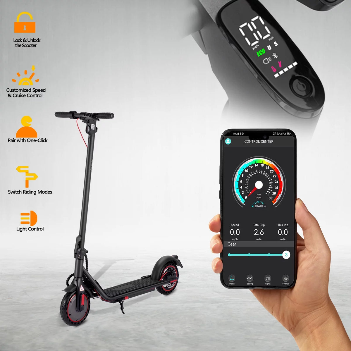 450W Motor 8.5 Solid Tires Foldable Electric Scooter V526