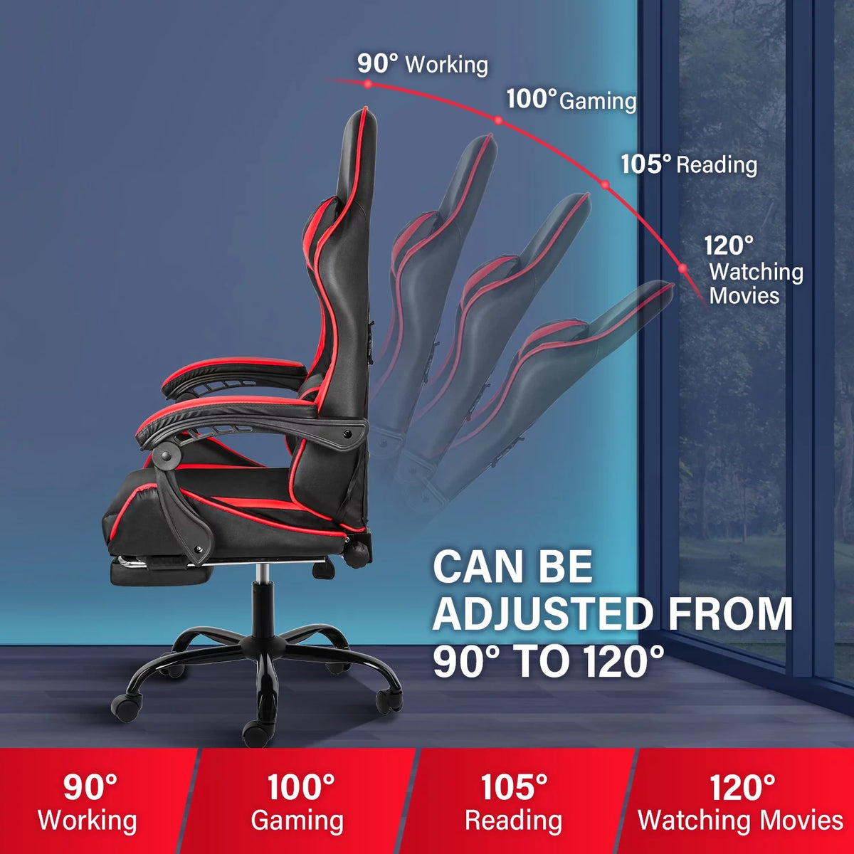 Black and Red Ergonomic Racing Chair S642165