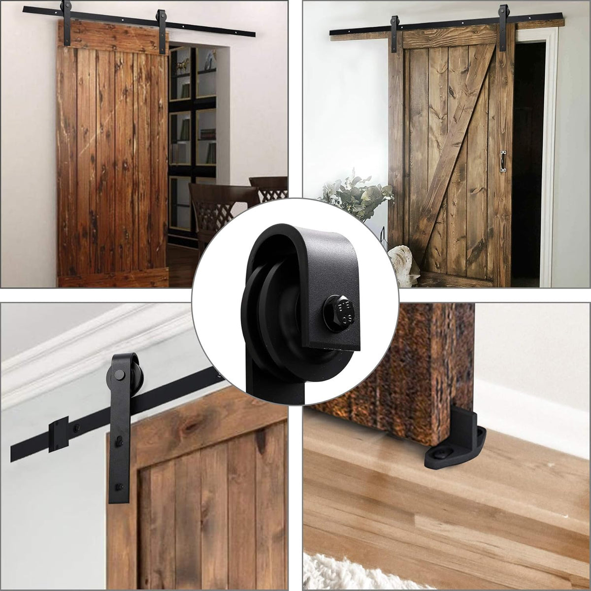 10FT Heavy-Duty Carbon Steel Sliding Barn Door Rail Kit M472