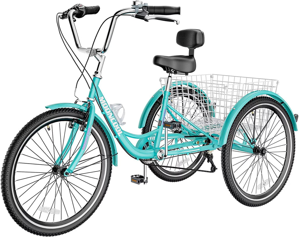 26 Adult Tricycle 7 Speed 450lbs Capacity with Shopping Basket F478