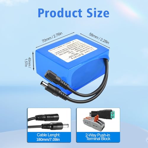 12V 6000mAh Rechargeable Lithium-Ion Battery Pack with Charger J49540