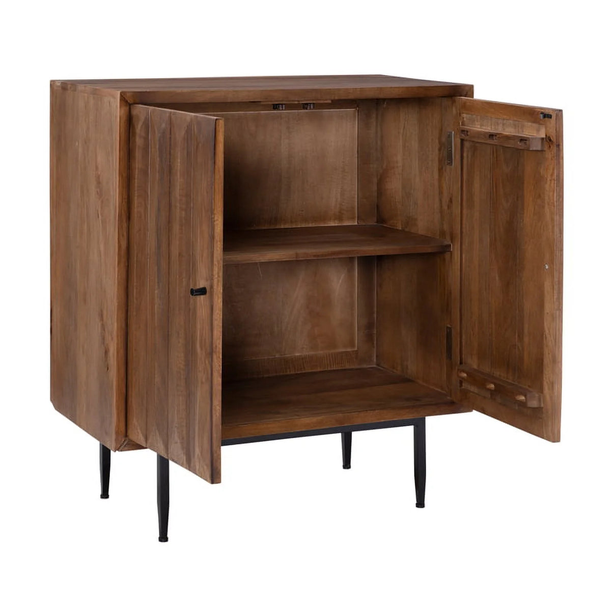 Brown Wood Cabinet with 2 Shelves Z2333