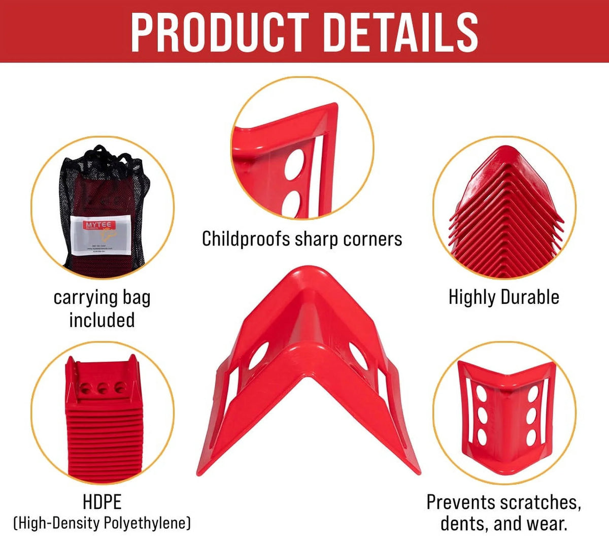 Red 4"x6" Flatbed Edge Protectors with Carrying Case E6039