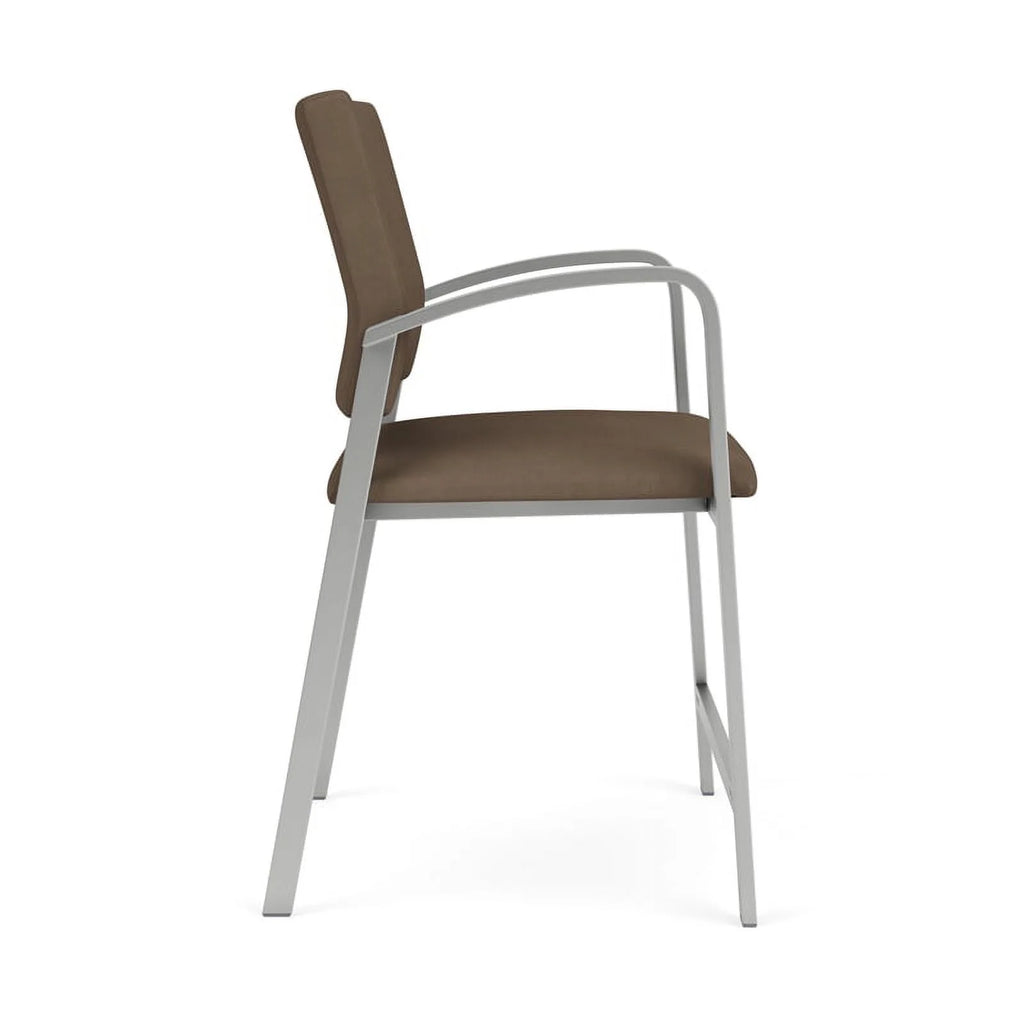 Brown and Silver Polyurethane & Steel Reception Hip Chair Y8819