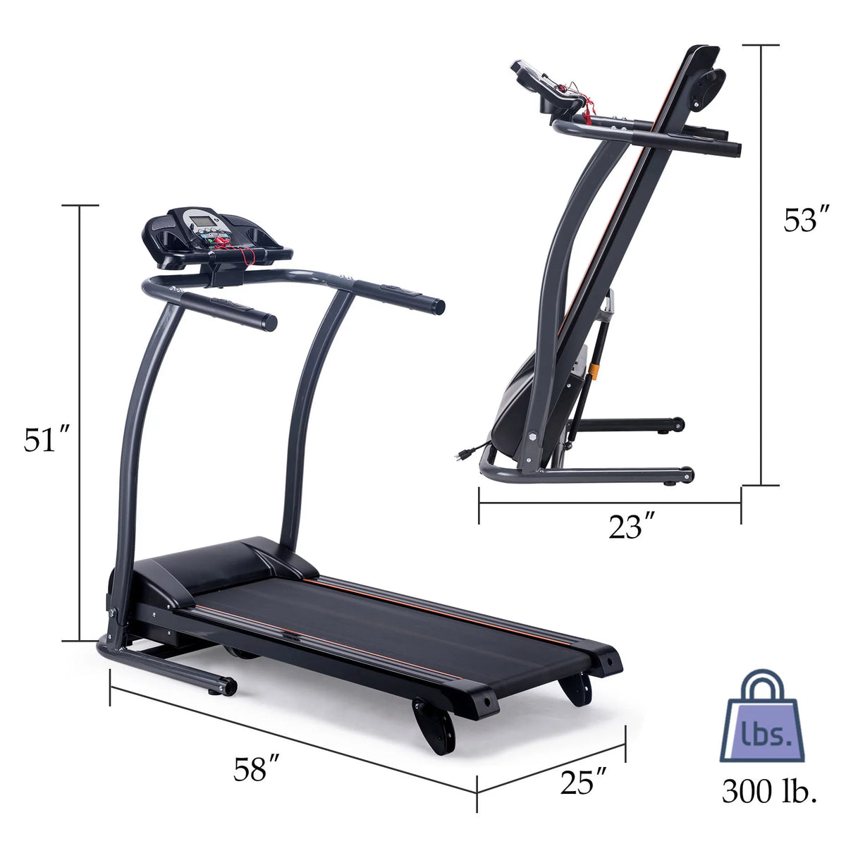 Foldable Incline Motorized Treadmill X593179