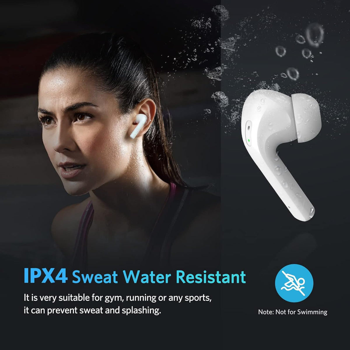 White Pack of 2 Bluetooth Noise Cancelling True Wireless Earbuds W921633