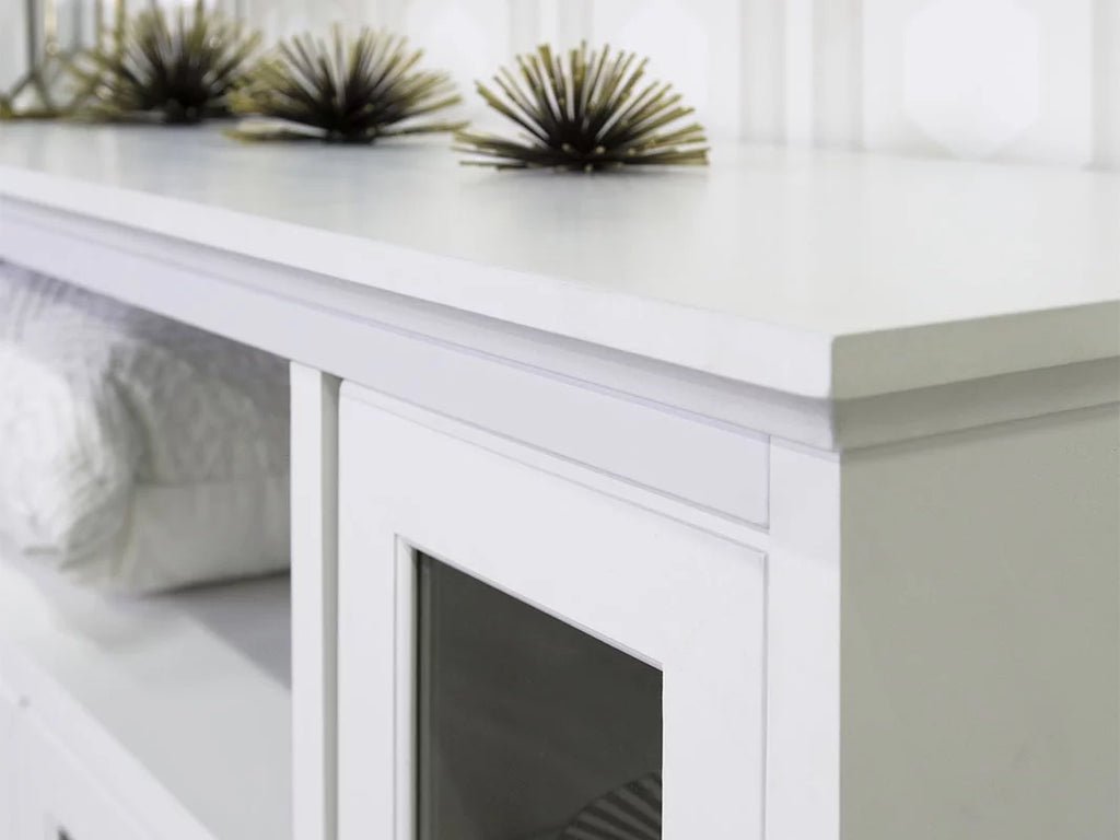 White Wood Media Storage TV Stand Console Z5302