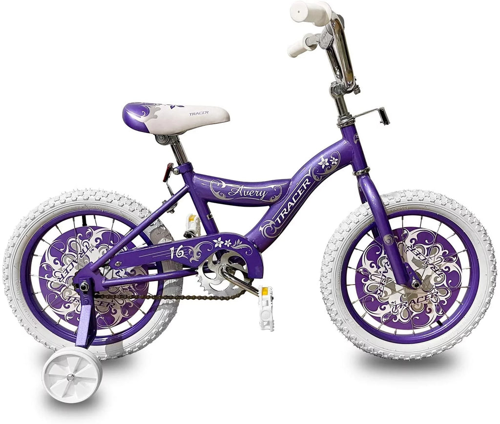 16 BMX Bicycle Coaster Brake One Piece Crank Chrome Rims Black Tire Kid's Bike White T973345