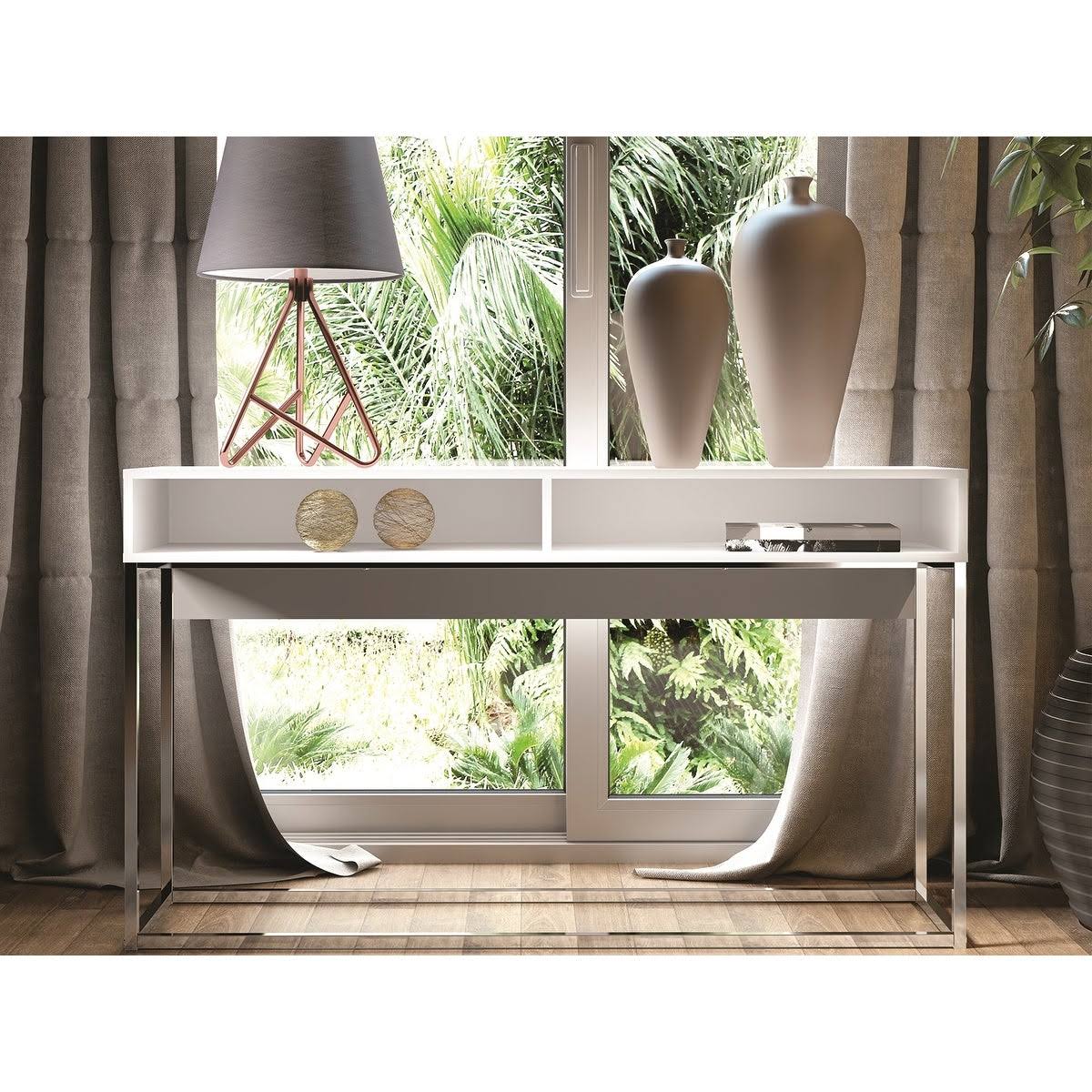 Console Table with Black Metal Frame W7652