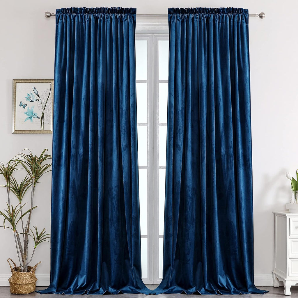 Camel Velvet Room Darkening Curtains, 2 Panels H832362