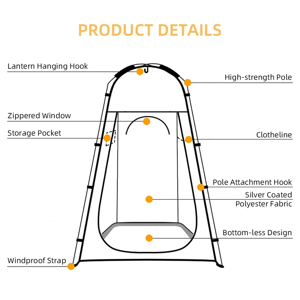 Portable Shower Tent Dressing Room for Camping K8318