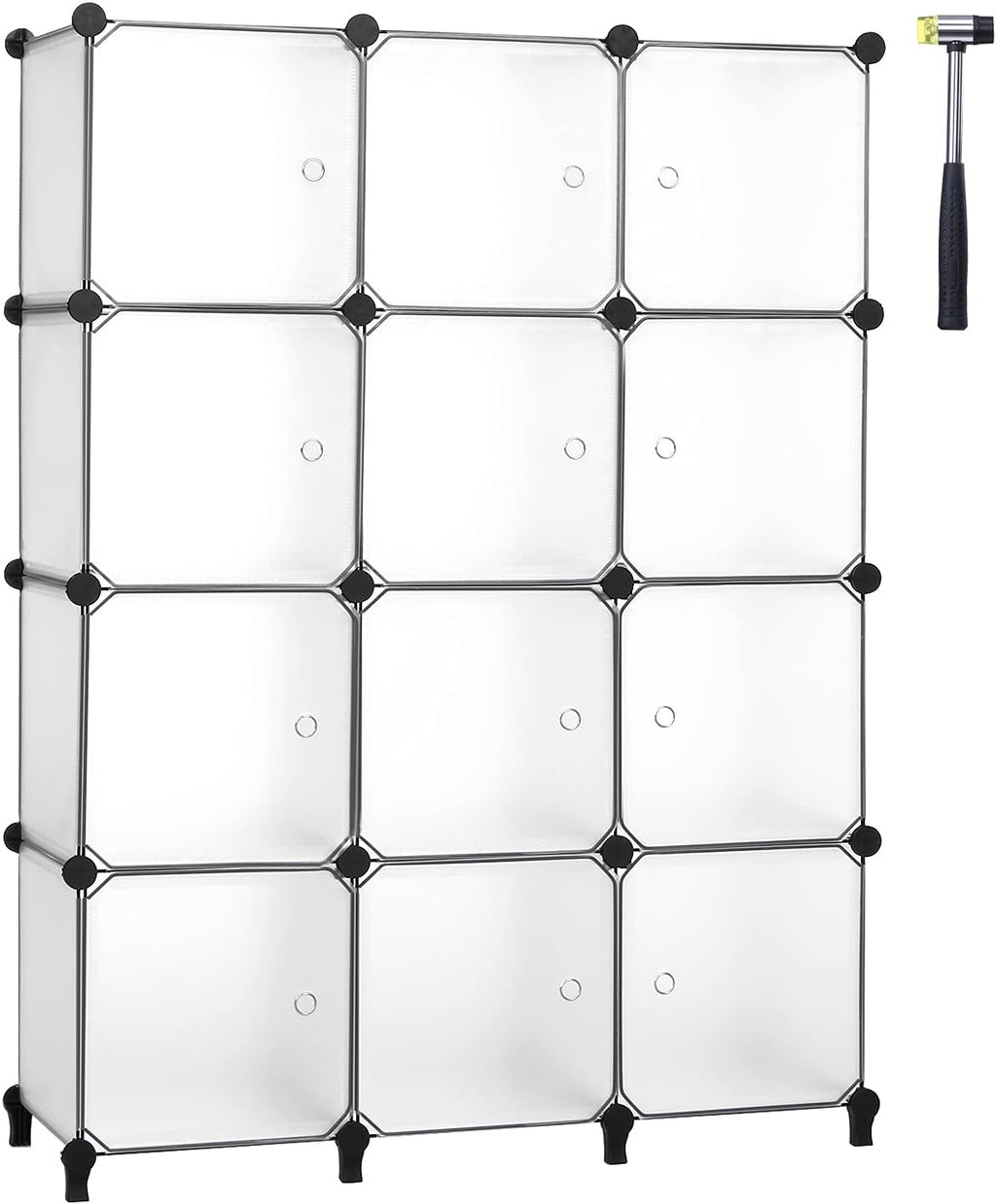 12 Cube Plastic Storage Organizer with Doors N235118