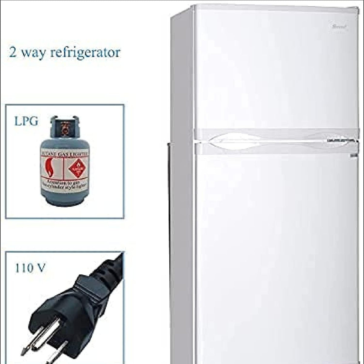 Propane Refrigerator with Freezer 6.1 cu.ft White E34657