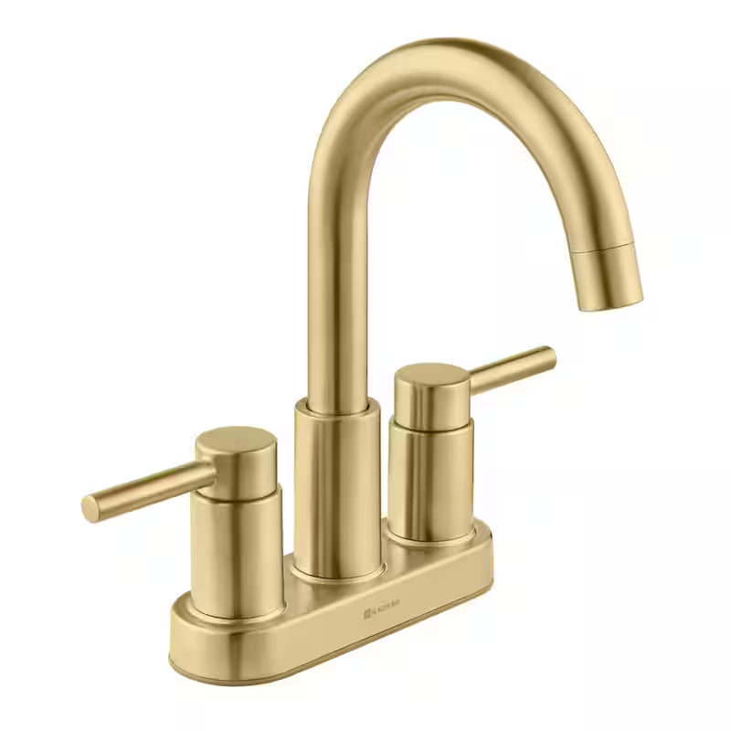 4 in. Double Handle High-Arc Bathroom Faucet Matte Gold R14875
