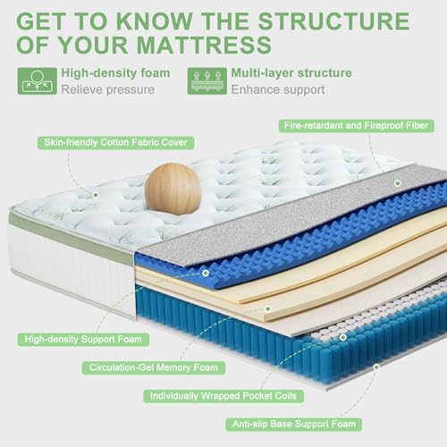 12 Inch Full Size Memory Foam Hybrid Mattress D701