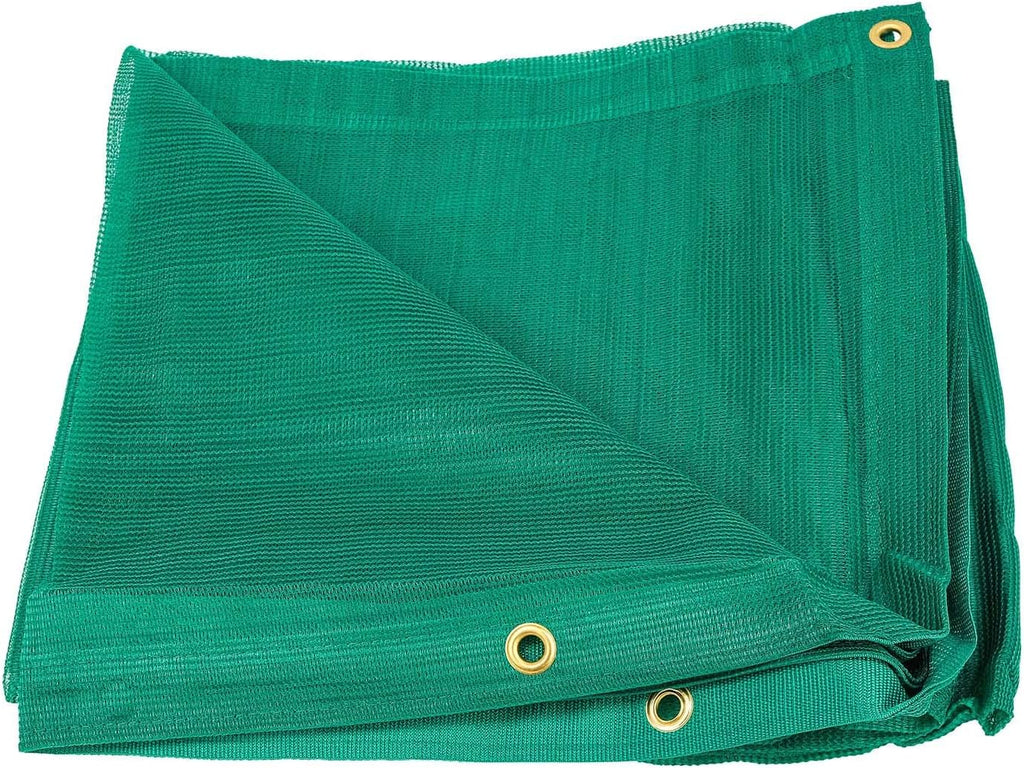 Green 10' x 22' Heavy Duty 6 Oz 70% Shade Mesh Tarps with Grommets Pack of 2 Z32708
