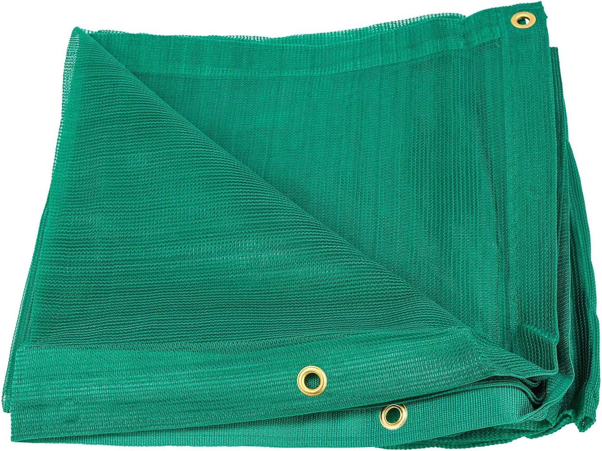 Green 10' x 22' Heavy Duty 6 Oz 70% Shade Mesh Tarps with Grommets Pack of 2 Z32708