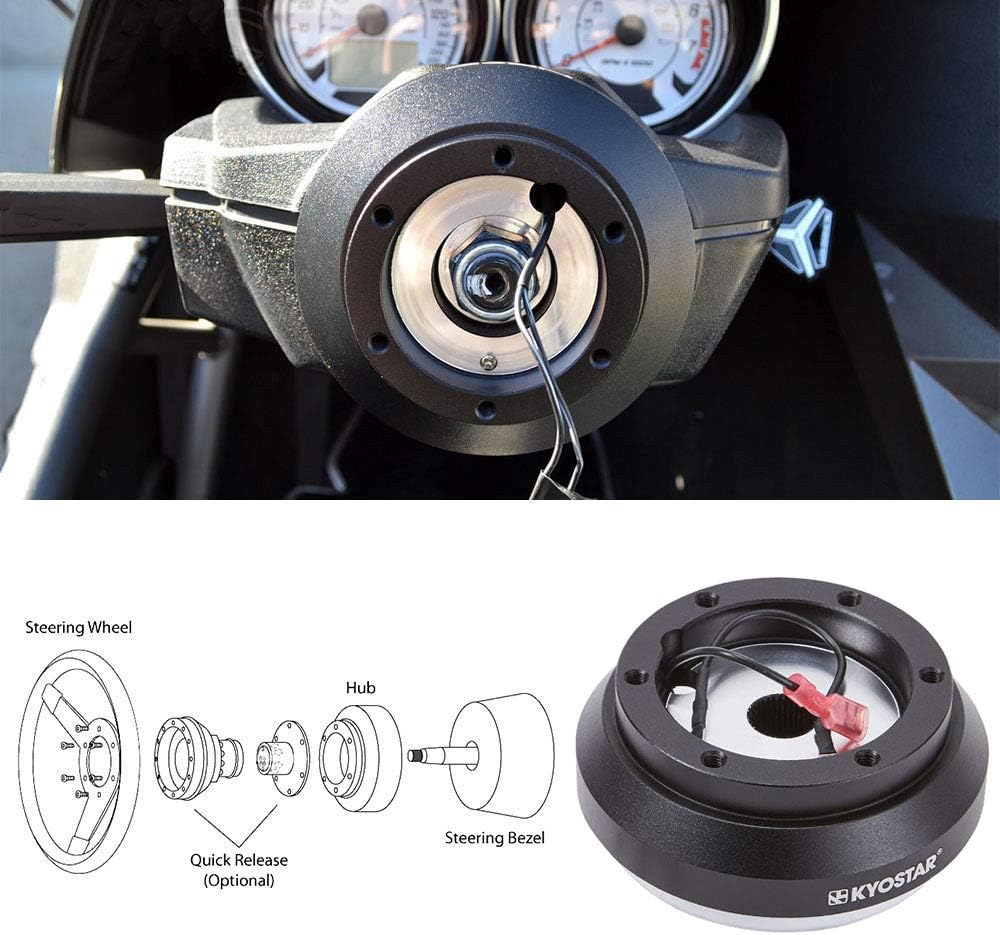 Black Aluminum Steering Wheel Hub Adapter Quick Release Boss Kit C4693