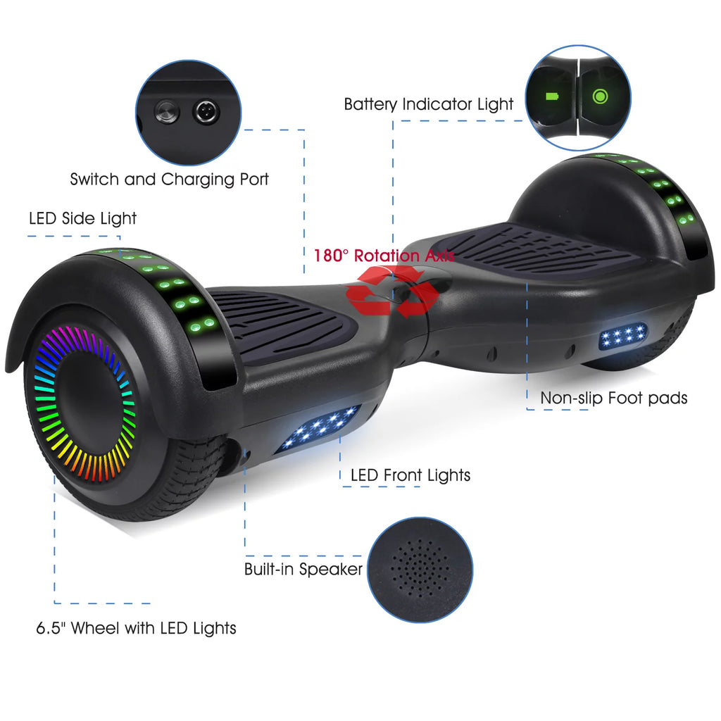 Orange and Gray Self Balancing Hoverboard with LED Lights and Bluetooth D537565