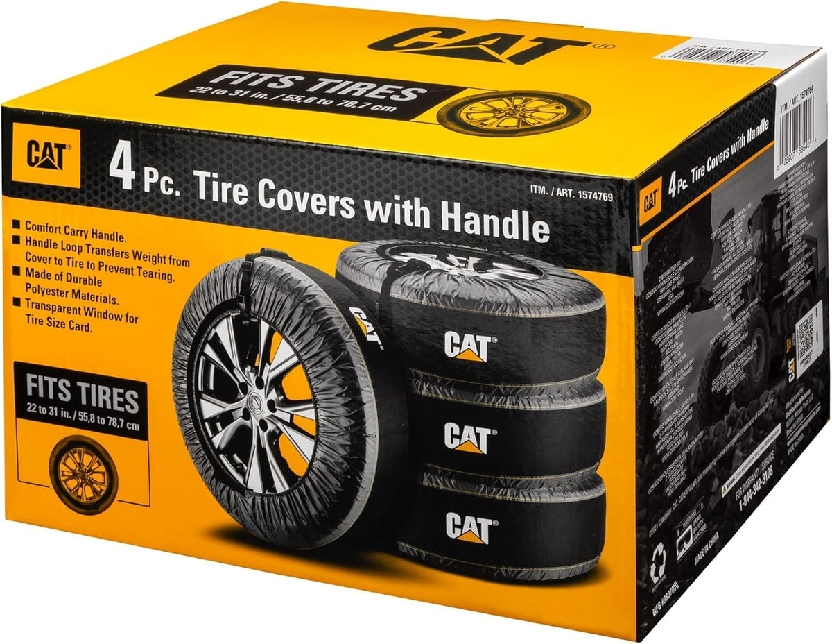 4 Piece Wheel Bags for Winter, Fits Tires 22 inches to 31 inches Black D67301