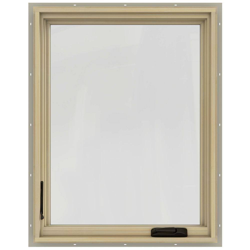 30.75 in. x 48.75 in. Desert Sand Painted Clad Wood Left-Handed Casement Window with Mesh Screen C878