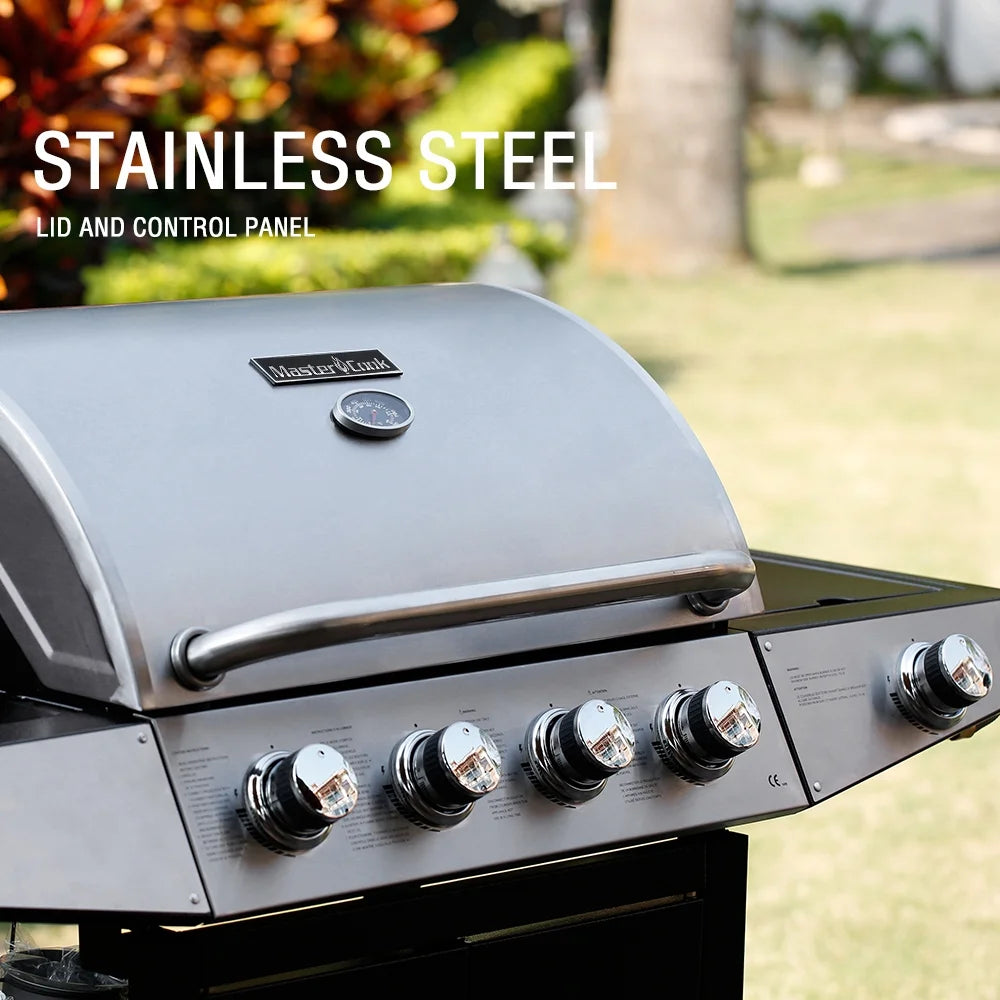 4 Burner Propane Gas Grill with Side Burner Q615