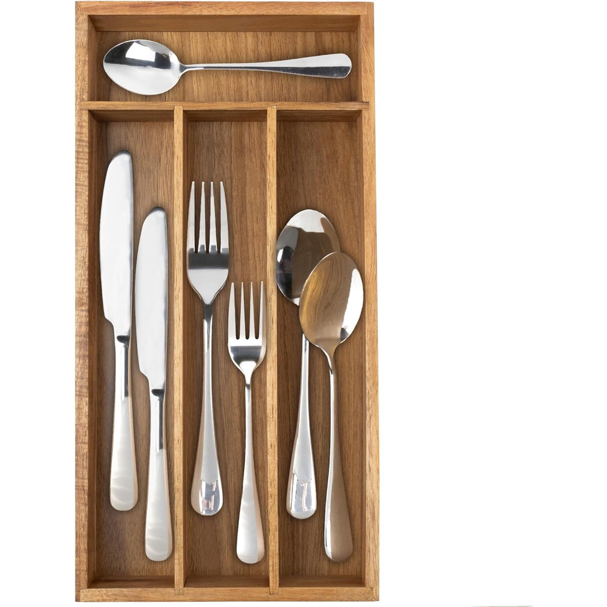 4 Slot Acacia Silverware Drawer Organizer Z89656