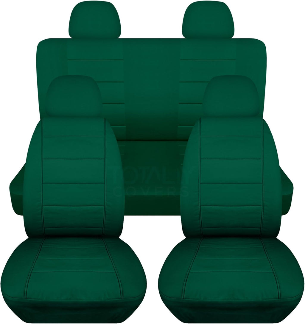 Charcoal Solid Car Seat Covers Full Set with 4 Headrest Covers G8504