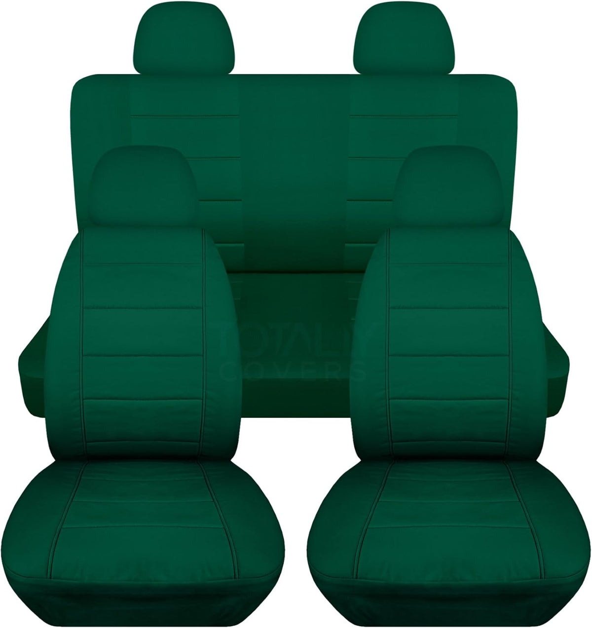 Charcoal Solid Car Seat Covers Full Set with 4 Headrest Covers G8504