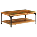 Coffee Table with Storage Shelf Reclaimed Wood Steel Frame S64681
