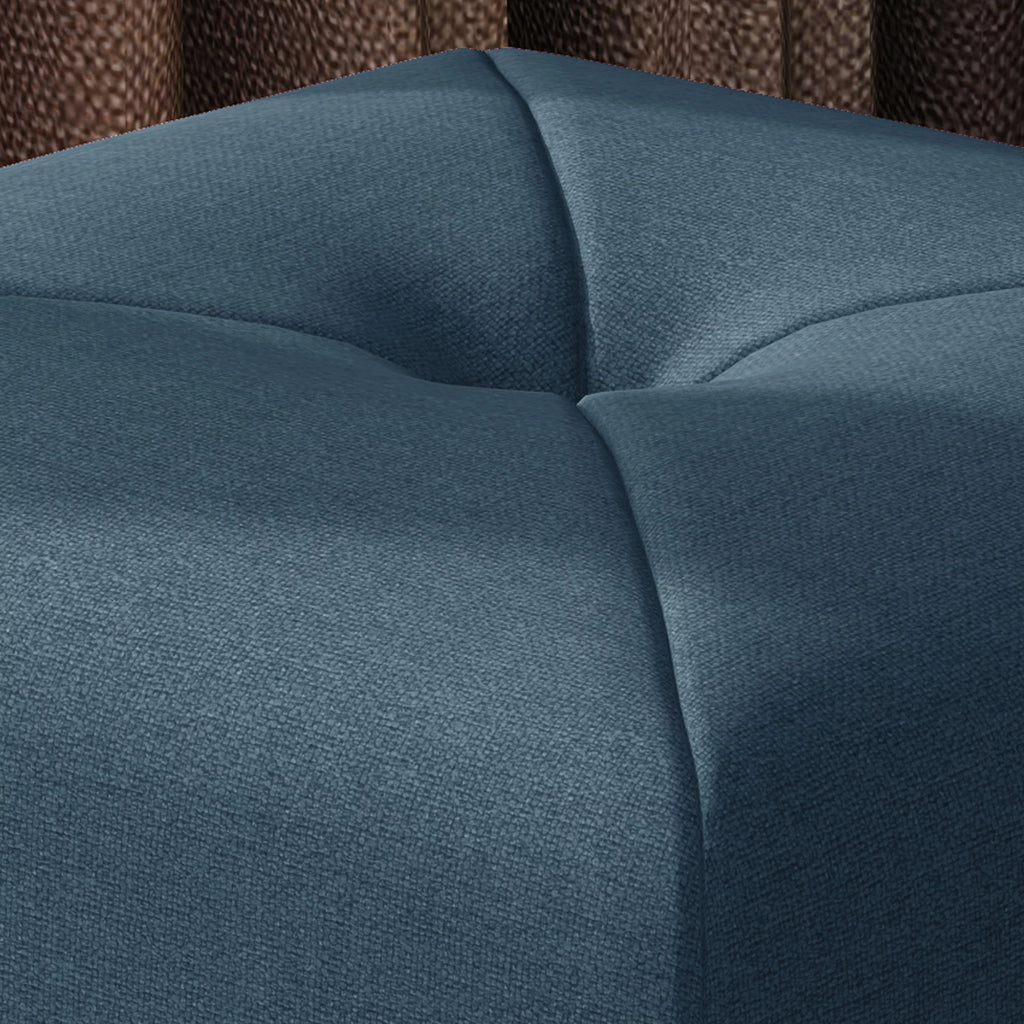 Navy Blue Fabric Square Ottoman X232