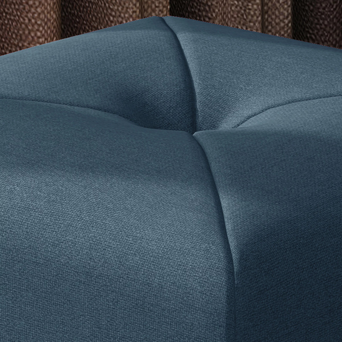 Navy Blue Fabric Square Ottoman X232