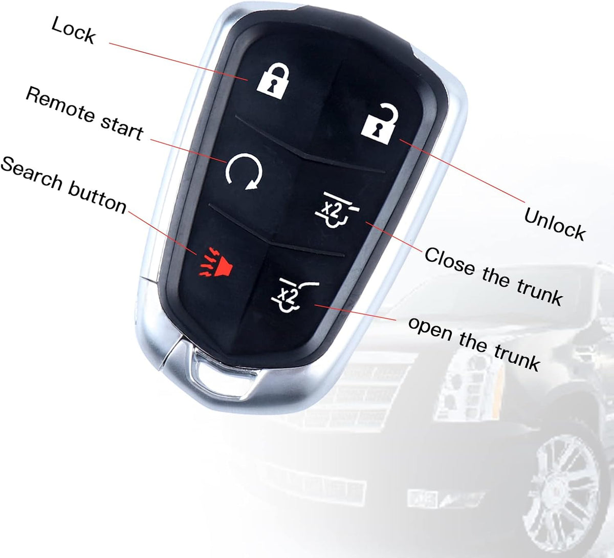 Keyless Entry Remote Control Smart Car Key Fob 1piece Pack of 2 Q748