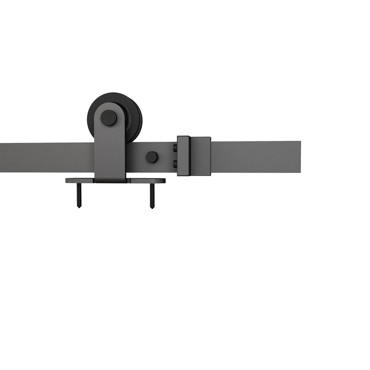 3/4 Lite Clear Glass Black Metal Finish Sliding Barn Door with Hardware Kit J2120