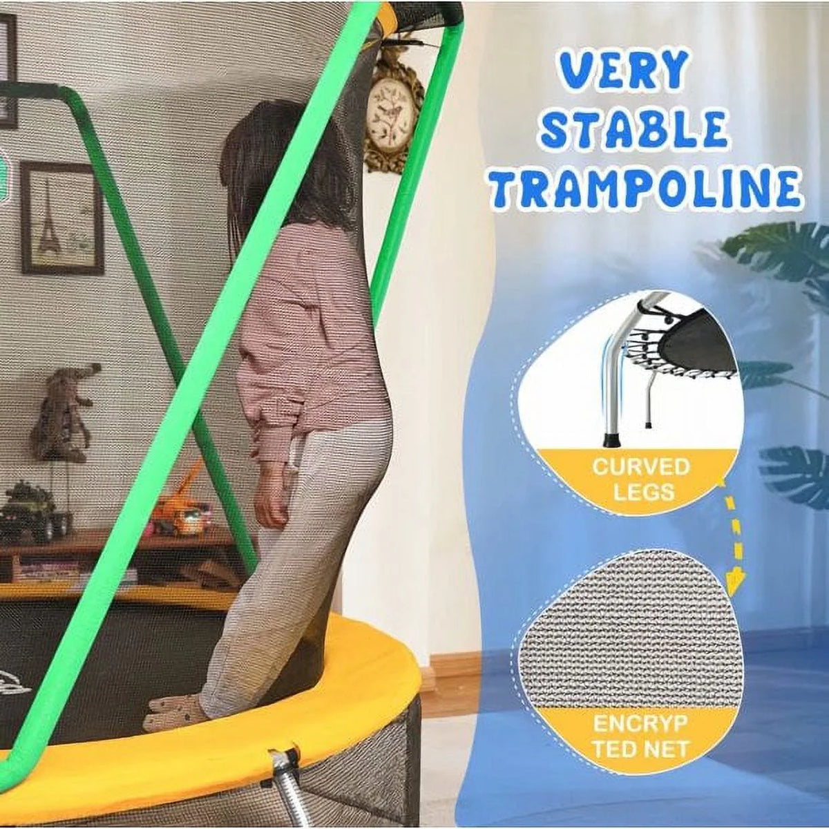 Small No-Gap Trampoline with Basketball Hoop O714