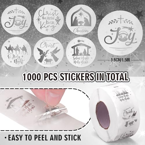 1000Pcs Clear Gold Foil Christmas Stickers Y853866