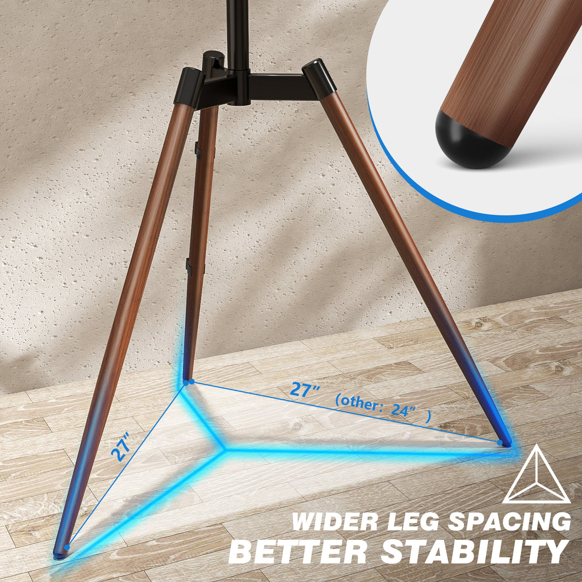 Adjustable Tripod Floor TV Stand with Mount for 32" to 65" Flat Screen TVs, Brown A897666